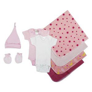 Bambini Essential Newborn Baby Shower Layette Gift Set, 8pc (Baby Girls)